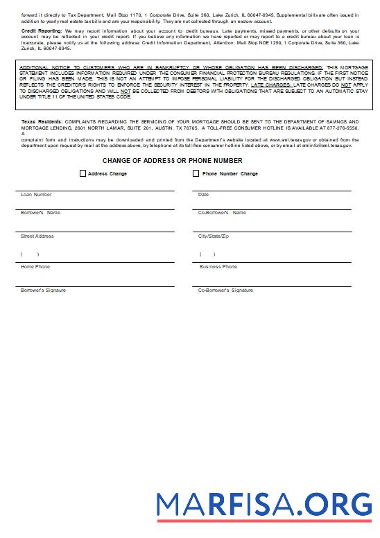 Downloadable USA Dovenmuehle mortgage statement, 3 pages 3 scr template